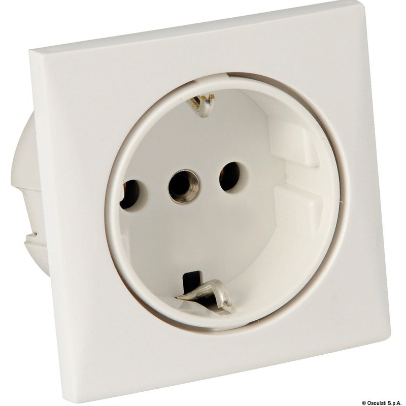 
Prise AC 220V type Schuko blanche 
