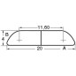 
Profilé demi-rond AISI316 20 mm 
