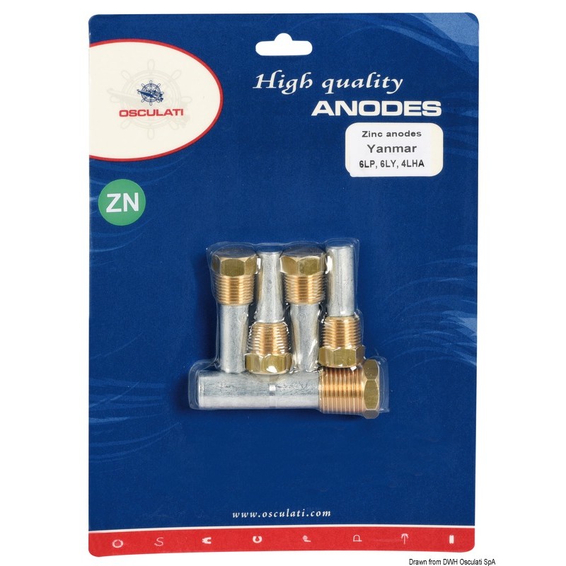 
Kit anoden zinc Yanmar moteurs in-bord 6LP/6LY/4LH 
