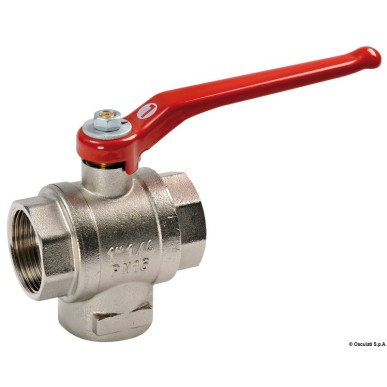 Vanne bille laiton 3 voies 1"1/4 T | EAN 8033137099519 Ref 17.229.24