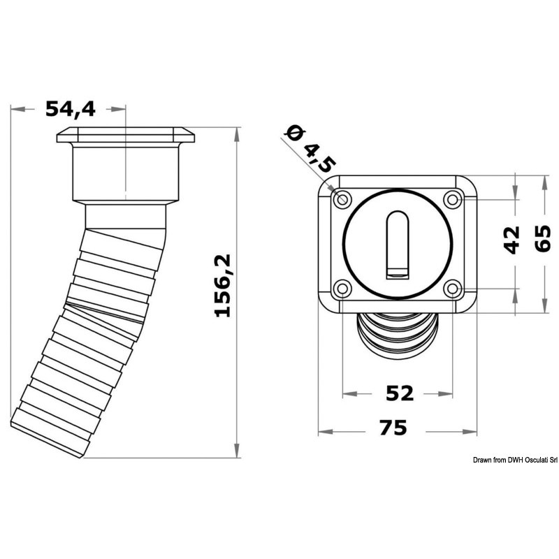 
Bouchon de nable Square Waste version longue 38 mm 
