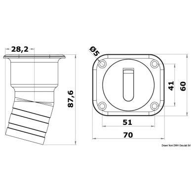 Bouchon de nable Square Waste version courte 38 mm | EAN 8033137110474 Ref 20.454.06