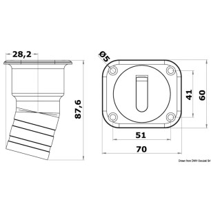 Bouchon de nable Square Water version courte 38 mm | EAN 8033137110450 Ref 20.454.02