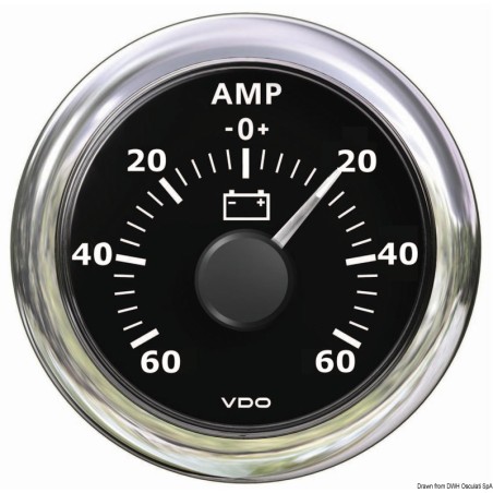 Ampèremètre noir -60 A + 60 A | EAN 8033137015823 Ref 27.590.01