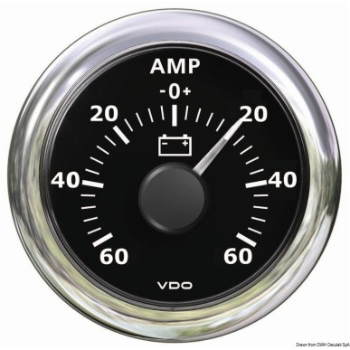 Ampèremètre noir -60 A + 60 A | EAN 8033137015823 Ref 27.590.01