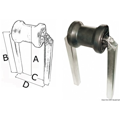 
Roue central petit section tube 40 x 40 mm 
