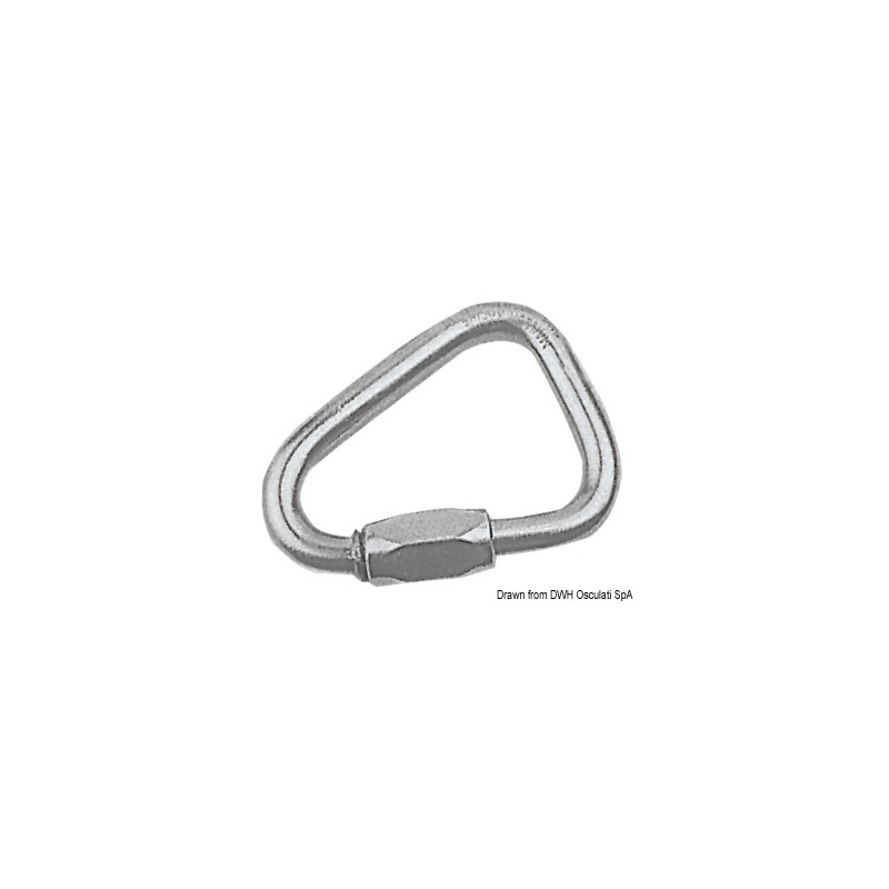 Mousqueton Delta inox avec ouverture à vis / d. 6 mm
