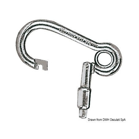 
Mousqueton inox ouverture vers l'extérieur 80 mm 
