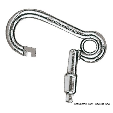 
Mousqueton inox ouverture vers l'extérieur 100 mm 

