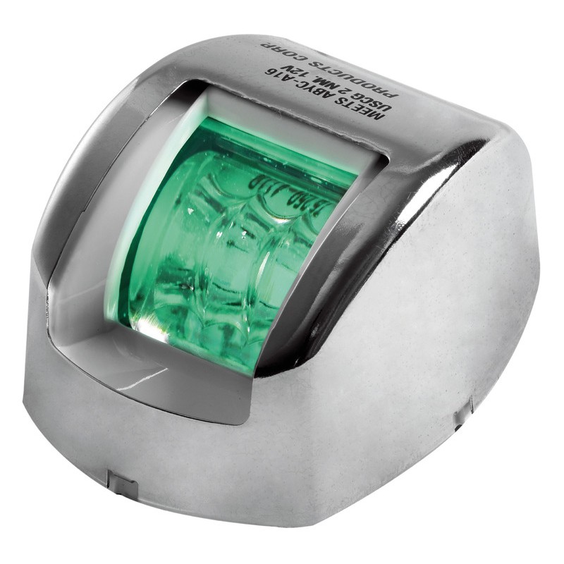 
Feu de navigation Mouse vert Boîtier inox 
