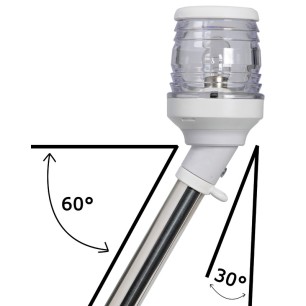 
Hampe 360° avec feu 30° blanc 60 cm 
