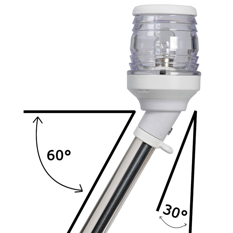 
Hampe 360° avec feu 30° blanc 60 cm 
