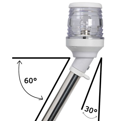 
Hampe 360° avec feu 30° blanc 60 cm 

