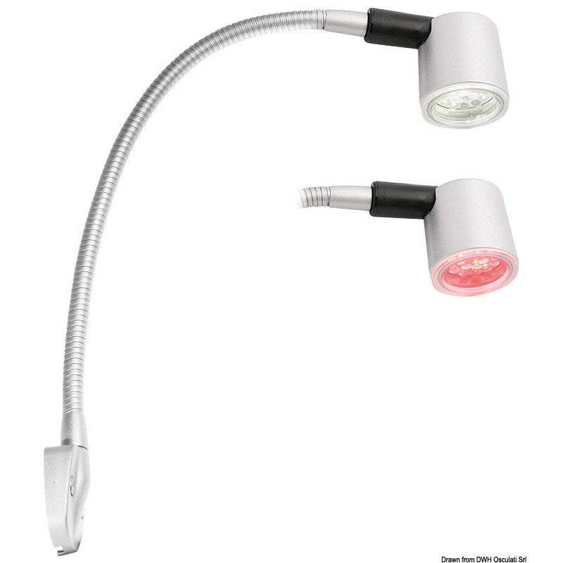 
Spot flexible 6 LED tête de lit titanium argenté 
