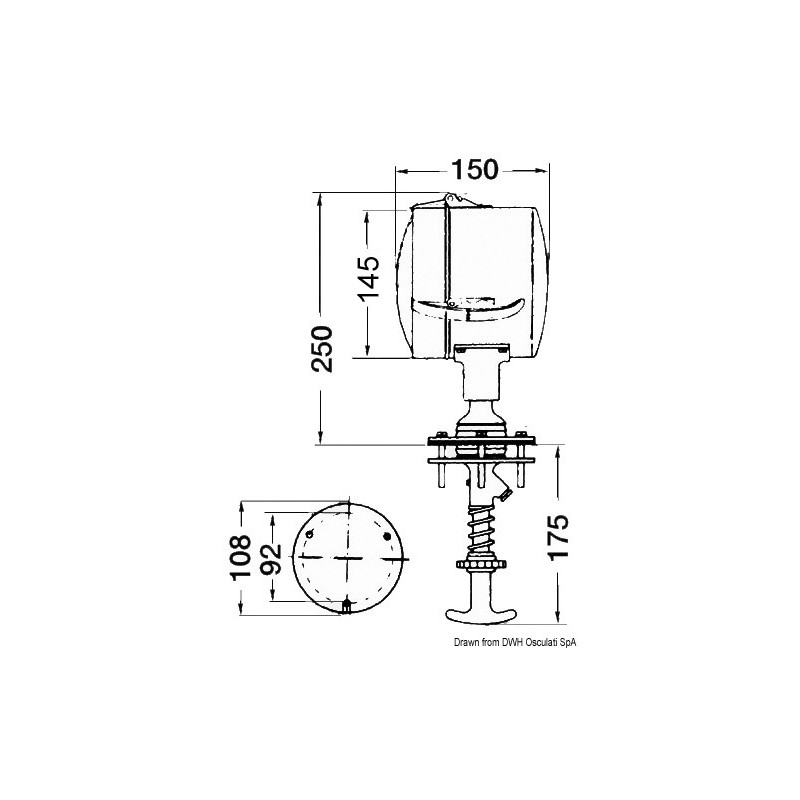 
Projecteur orientable l'intérieur DHR 12 V 145 mm 
