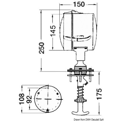 
Projecteur orientable l'intérieur DHR 12 V 145 mm 
