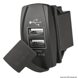 
Prise de courant avec double USB-A 
