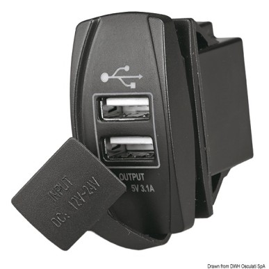
Prise de courant avec double USB-A 
