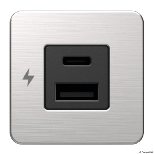 
Prise USB double A+C SCANSTRUT Tile inox 
