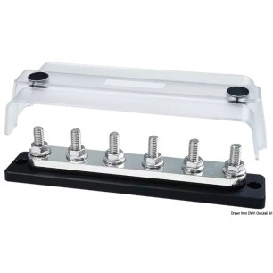 
Borne électrique Heavy-Duty Bus Bar Techno couvercle transparent 6x8 

