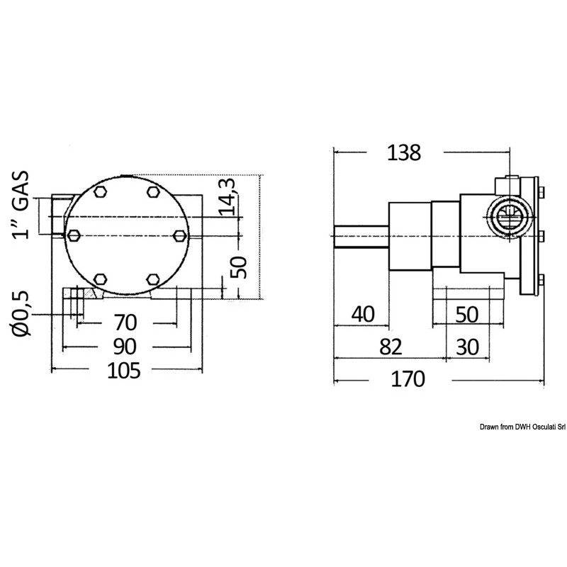 
Pompe Nauco 335 107 l joint mécanique 
