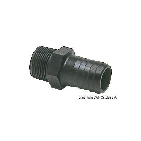 
Embout mâle polycarbonate noir 1"1/2 

