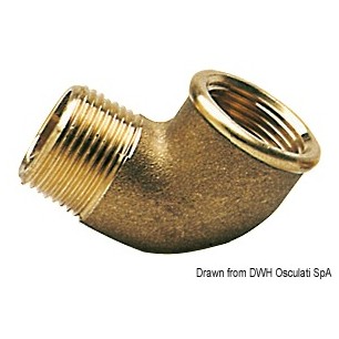 
Raccord coudé 90° laiton mâle/femelle 1/2" 
