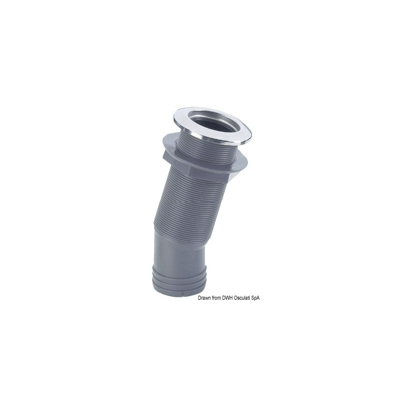 
Passe-coque 15° sortie bague inox 50mm 2"1/4 anti-retour 
