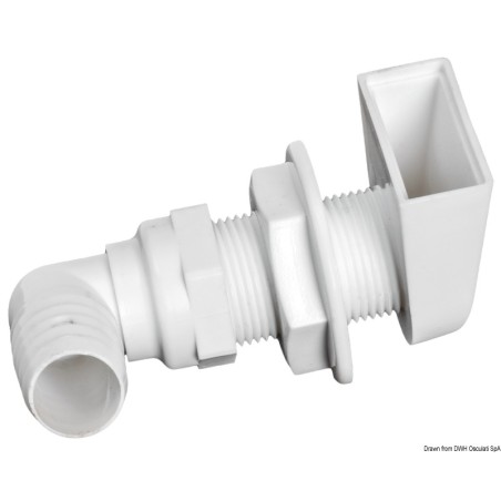 
Videur 90° plastique blanc 1" x 25 mm 

