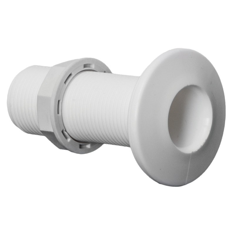 
Passe-coque fileté plastique blanc 1" 
