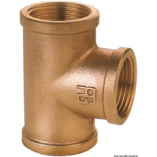 
Raccord  T en bronze F-F-F GUIDI 1/2" 
