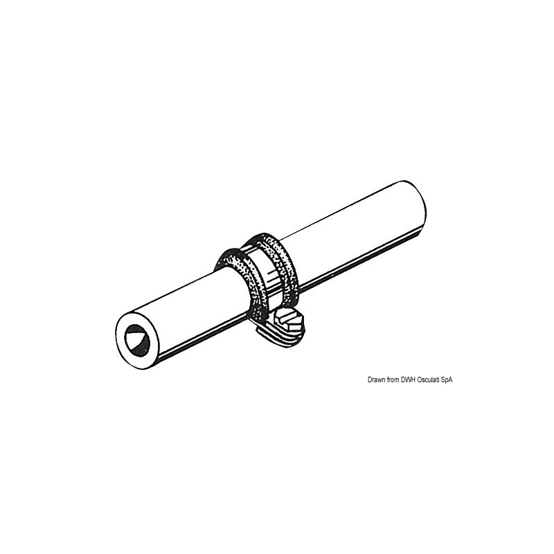 
Collier de serrage inox caoutchouté 14 mm 
