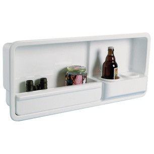 
Niche latérale 2 porte-verres ABS blanc droite 
