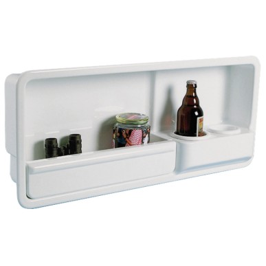 
Niche latérale 2 porte-verres ABS blanc droite 
