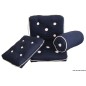 
Coussin traversin en coton bleu Ø 190 x 440 mm 
