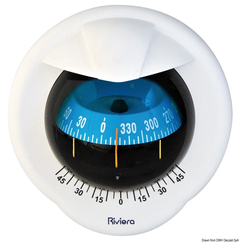 
Compas 3"RIVIERA Pegasus rose blanche/boîtier bleu 
