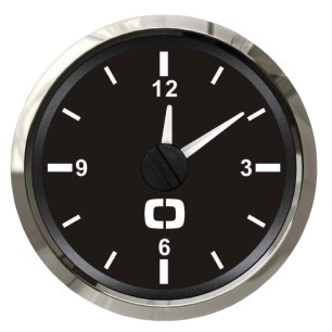 
Horloge au quartz noir/polie 
