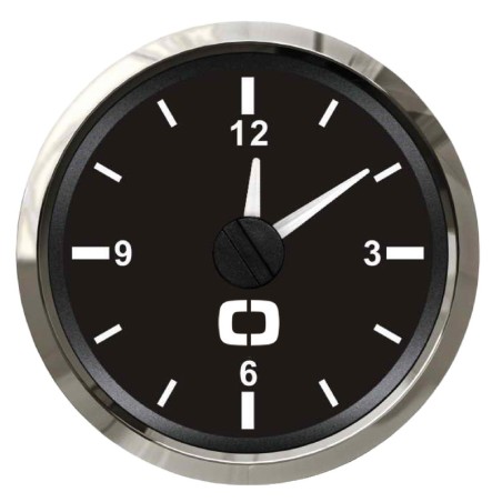 
Horloge au quartz noir/polie 
