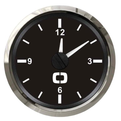 
Horloge au quartz noir/polie 
