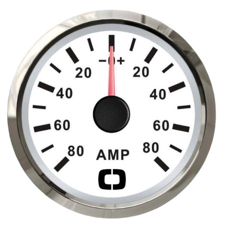 
Ampèremètre avec shunt 80 A blanc/polie 
