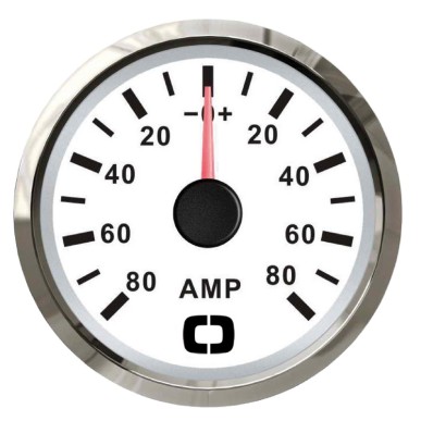 
Ampèremètre avec shunt 80 A blanc/polie 
