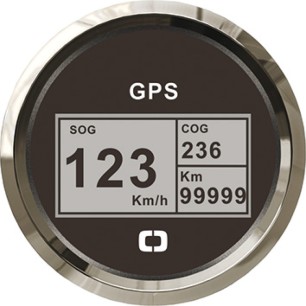 
Indicateur vitesse compas totalisat GPS noir/polie 
