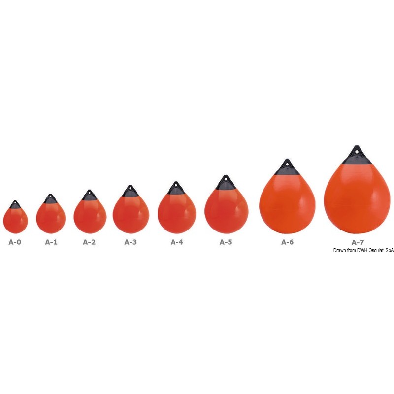 
Pare-battage et bouée Polyform A5 rouge/tête bleue 
