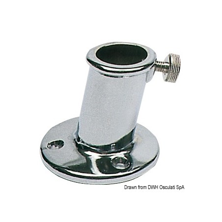 
Base pour mât pavillon laiton chromé Ø 25 mm 
