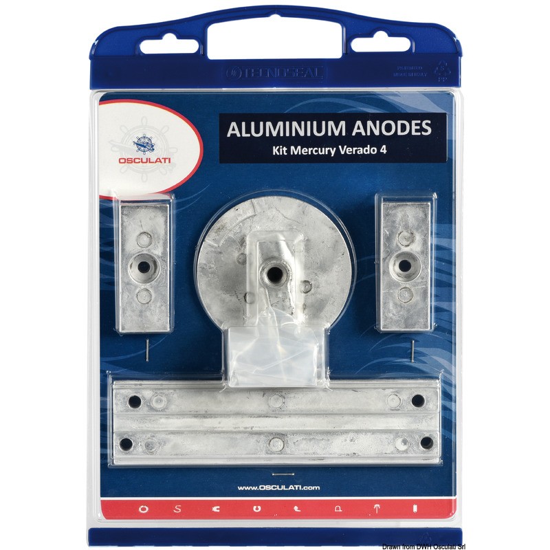 
Kit anode pour Mercury 4 pcs. zinc 
