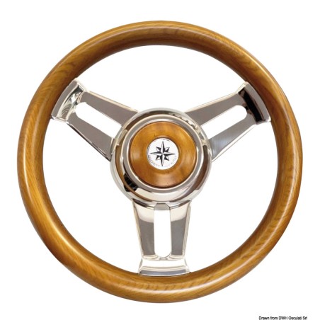 
Volant teak  branches inox Ø 350 mm 
