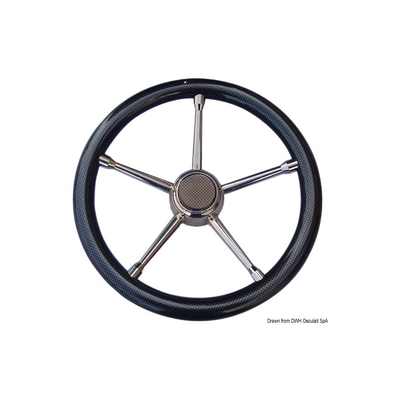 
Volant A polyuréthane souple carbone/inox 350 mm 

