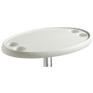 
Table materiau composite oval blanc 762x457 mm 
