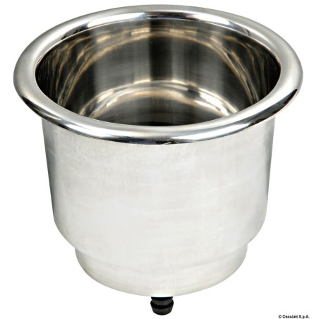 
Porte-verre inox Delux  LED avec trou drainage 
