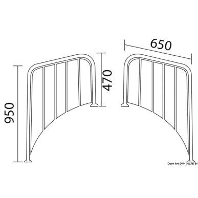 
Passerelle p. poupe ronde 650 mm 
